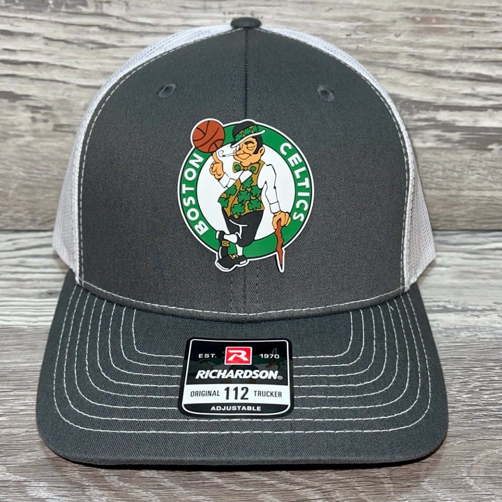 Boston Celtics 3D Snapback Trucker Hat- Charcoal/ White